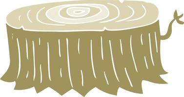 flat color illustration of tree stump vector