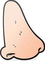 freehand drawn cartoon human nose vector