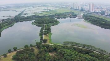 vue aérienne de la ligne d'horizon et du paysage à hanoi video