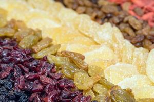 Dried fruits for sale at the market photo