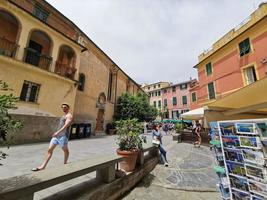 MONTEROSSO AL MARE, ITALY - JUNE, 8 2019 - Pictoresque village of cinque terre italy is full of tourist photo