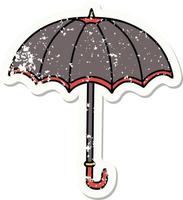 distressed sticker tattoo in traditional style of an umbrella vector