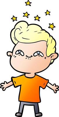 happy cartoon boy