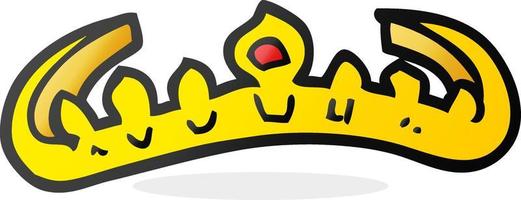 freehand drawn cartoon tiara vector