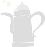 flat color illustration of coffee kettle vector