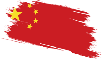 drapeau de la chine avec texture grunge png