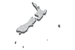 3d kaartillustratie van nieuw-zeeland png