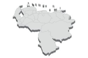 3D map illustration of Venezuela png