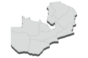 ilustração de mapa 3D da Zâmbia png