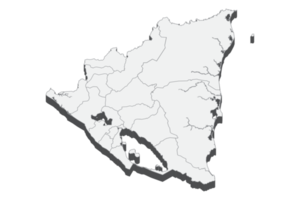 Ilustración de mapa 3d de nicaragua png