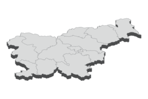 3D map illustration of Slovenia png