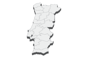 illustration de carte 3d du portugal png