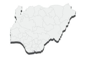 Ilustración de mapa 3d de nigeria png