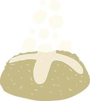 flat color illustration of loaf of bread vector