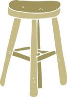 flat color illustration of stool vector