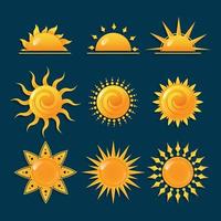 colección de iconos de sol vector