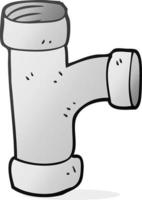 freehand drawn cartoon pipe vector