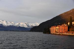 bellano como lake in winter photo