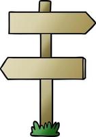 cartoon sign post vector