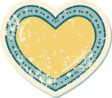 iconic distressed sticker tattoo style image of a heart vector