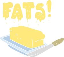 flat color illustration of butter fats vector