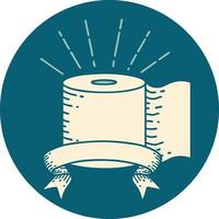 icon of a tattoo style toilet paper vector