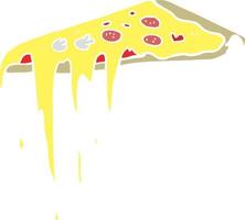 ilustración de color plano de pizza vector