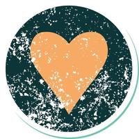 iconic distressed sticker tattoo style image of a heart vector