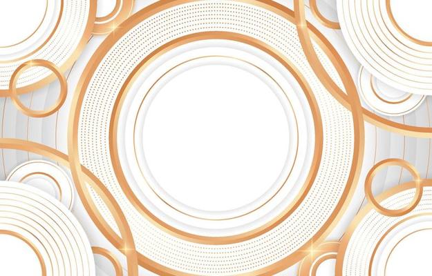 Geometric Gold White Background Template