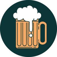 iconic tattoo style image of a beer tankard vector