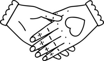 tattoo in black line style of a pair of hands vector