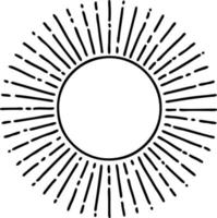 tattoo in black line style of a sun vector