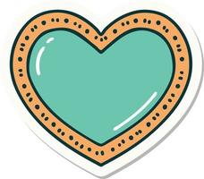 sticker of tattoo in traditional style of a heart vector