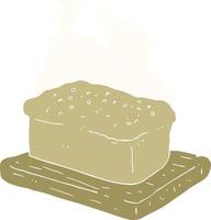 flat color illustration of a cartoon loaf of bread vector