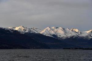 bellano como lake in winter photo