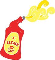 flat color illustration of bleach bottle squirting vector