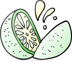 melón de dibujos animados dibujados a mano alzada vector