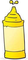 freehand drawn cartoon mustard bottle vector