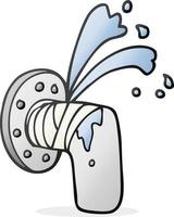 freehand drawn cartoon leaky pipe vector