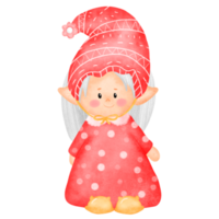 Cute Christmas girl watercolor png