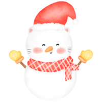 aquarela de boneco de neve de natal png