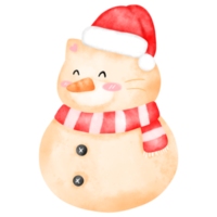 navidad muñeco de nieve acuarela png