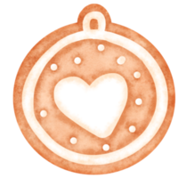 ilustración de acuarela de galleta de navidad png