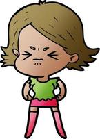 cartoon angry woman vector