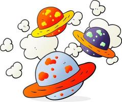 freehand drawn cartoon planets vector