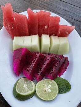 rodaja de fruta fresca foto