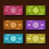 Fake Paper Money Elements For Games vector