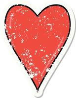 distressed sticker tattoo in traditional style of a heart vector