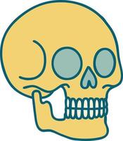 iconic tattoo style image of a skull vector