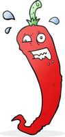 hot chilli pepper freehand drawn cartoon vector